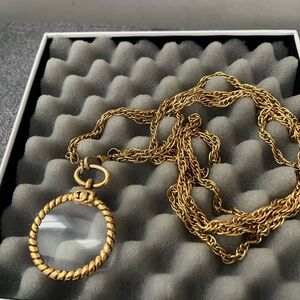 Chanel Gold Loop Magnifier Pendant Necklace
